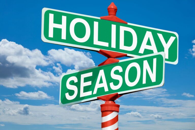 holiday season street sign